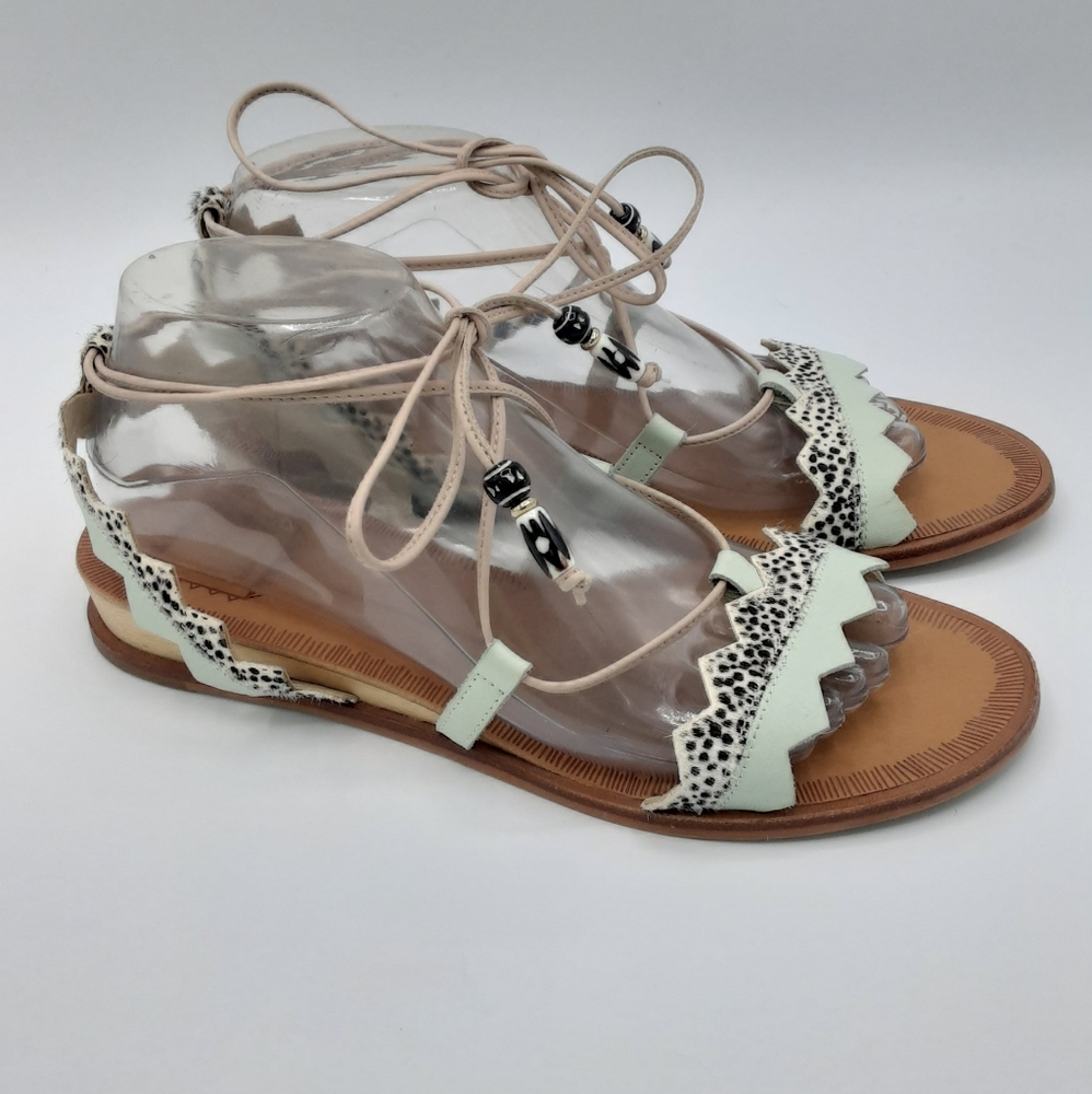 Dolce Vita Animal Print Leather Strappy Sandal Size 8.